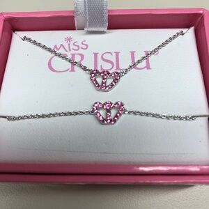 Miss Crislu Pink Crystal Heart Set
